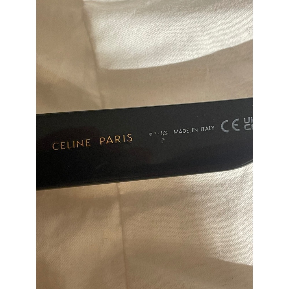CELINE PARIS CL40216U Black Acetate Square Sunglasses with Gold Triomphe Logo - Picture 4 of 9